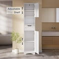 thumbnail image 2 of Asofer 67" Tall Bathroom Storage Cabinet with Sturdy Door and Drawer, Adjustable Shelf, White, 2-pack, 2 of 6