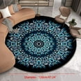 thumbnail image 2 of Boho Round Rug 47Inches Small Round Area Rug Non-Slip Round Bathroom Rug Washable Throw Rugs for Bedroom Oriental Distressed Round Kitchen Office Circle Rug Round Carpet for Living Dining Room Sofa, 2 of 2