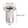 thumbnail image 3 of Unique Bargains 20Pcs M3 304 Stainless Steel Rivet Nuts Flat Head Insert, 3 of 3
