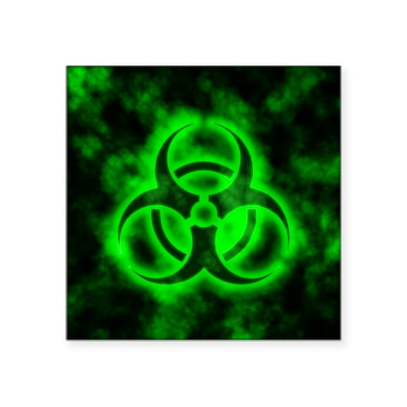 CafePress - Green Biohazard Symbol Sticker - Square Sticker 3" x 3"