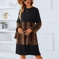 thumbnail image 3 of Vestido con estampado de leopardo,Vestido de mujer con cuello redondo, vestido informal, diseño exquisito, 3 of 8