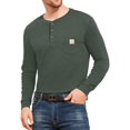 thumbnail image 4 of Aiyino Men's Loose Fit Heavyweight Long Sleeve Pocket Henley T-Shirt, 4 of 6