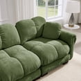 thumbnail image 4 of Bocarali Home Chenille Cloud L-Shaped Loveseat Sofa w/ Ottoman, Green, 4 of 10