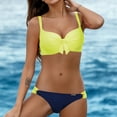 thumbnail image 2 of MSJUHEG Bralette Bikini Set,Thong String 2 Piece Bikini Set,Mid Rise Bikini Sets for Women,Tummy Control Bikini for Women,Swim Suits for Women 2025,Bikinis Set,Tie Back Bathing Suit Yellow S, 2 of 4