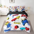 thumbnail image 2 of jejeloiu Gaming Gamer 7-Piece Bedding Comforter Set,Modern Video Game King Bedding Sets,Multicolor Cute Gamepad Bed Sheets For Boys,Breathable Home Decor Reversible, 2 of 8