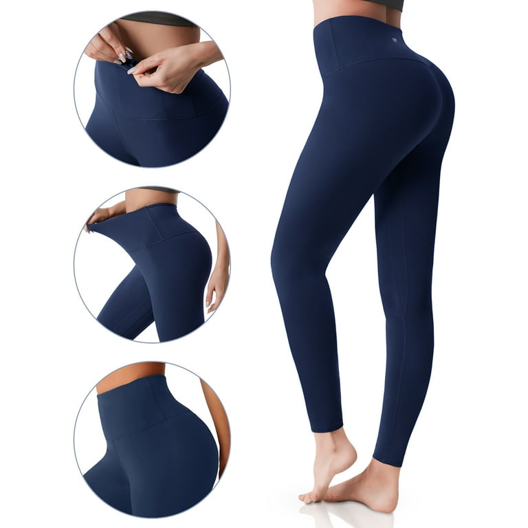 UUE 26Inseam Active Navy Blue Yoga pants,Womens gym leggings,seemless  leggings with inner Pocket for women,for Yoga and Dance