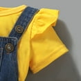thumbnail image 4 of 3T Baby Girl Clothes Baby Girl Outfits Ruffle Short Sleeve Shirt Overalls Jeans Pants Headband 3PCS Clothing Set 2-3T Baby Girl Clothes, 4 of 8