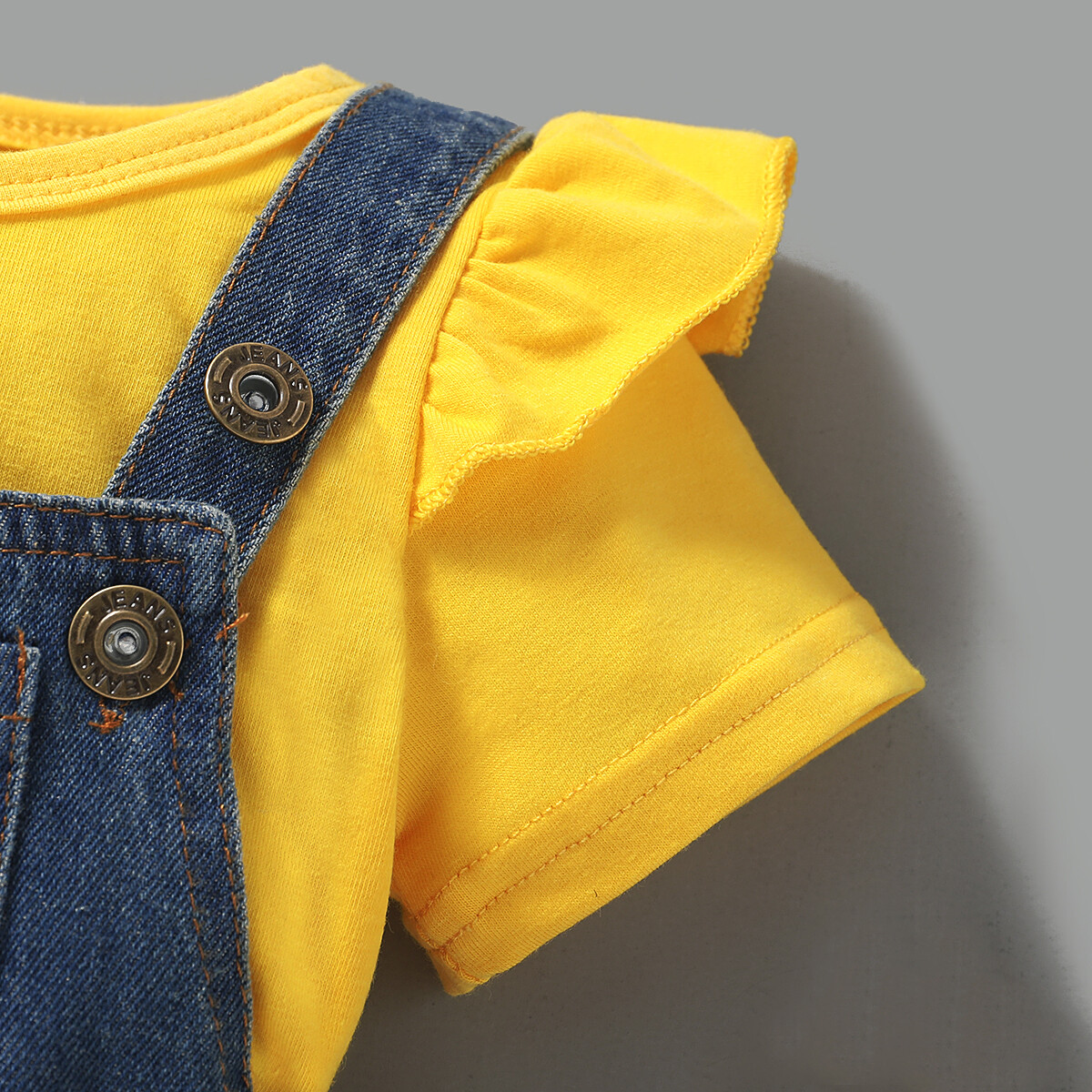 Saeaby Baby Girl 3-Piece Outfit Set, Yellow & Blue photo 7