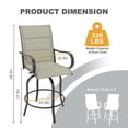 thumbnail image 2 of Outdoor Swivel Bar Stools Set of 2, Bar Height Patio Chairs with High Back & Armrest, All-Weather Textilene Fabric, 2 of 7