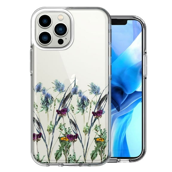 MUNDAZE For Apple iPhone 13 Pro Max Country Dried Flowers Design Double Layer Phone Case Cover