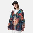 thumbnail image 3 of Balery Bohemian Colorful Flower Woman Sudadera ligera de manga larga con capucha y protección solar UPF 50+ para hombre y mujer, ideal para pesca y running-3X-Large, 3 of 7