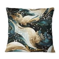 thumbnail image 3 of Designart "Golden Azure Mystique" Abstract Printed Throw Pillow, 3 of 5