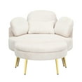 thumbnail image 4 of 61-Inch Beige Comfort Sofa: Compact Lounge with End Table for Small Spaces – Ideal for Afternoon Tea, Balcony & Bedroom Use, 4 of 9