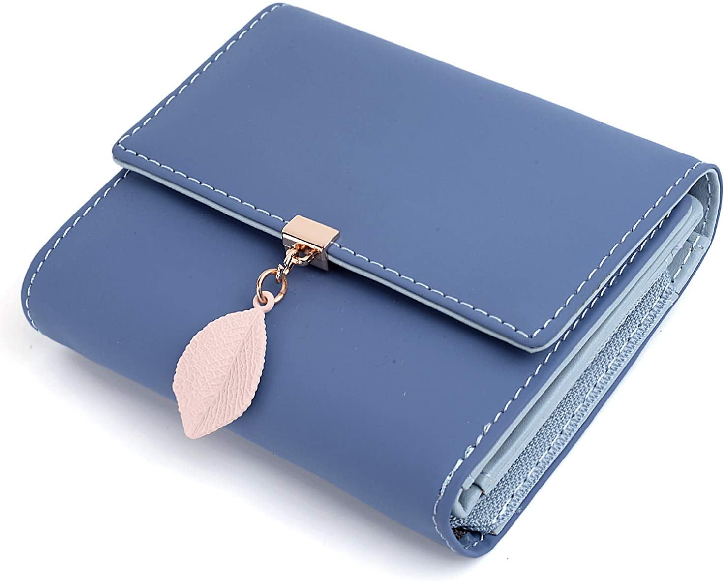 UTO Small Wallet for Women PU Leather Flower Card Holder Organizer Zipper Coin Cute Purse CA 