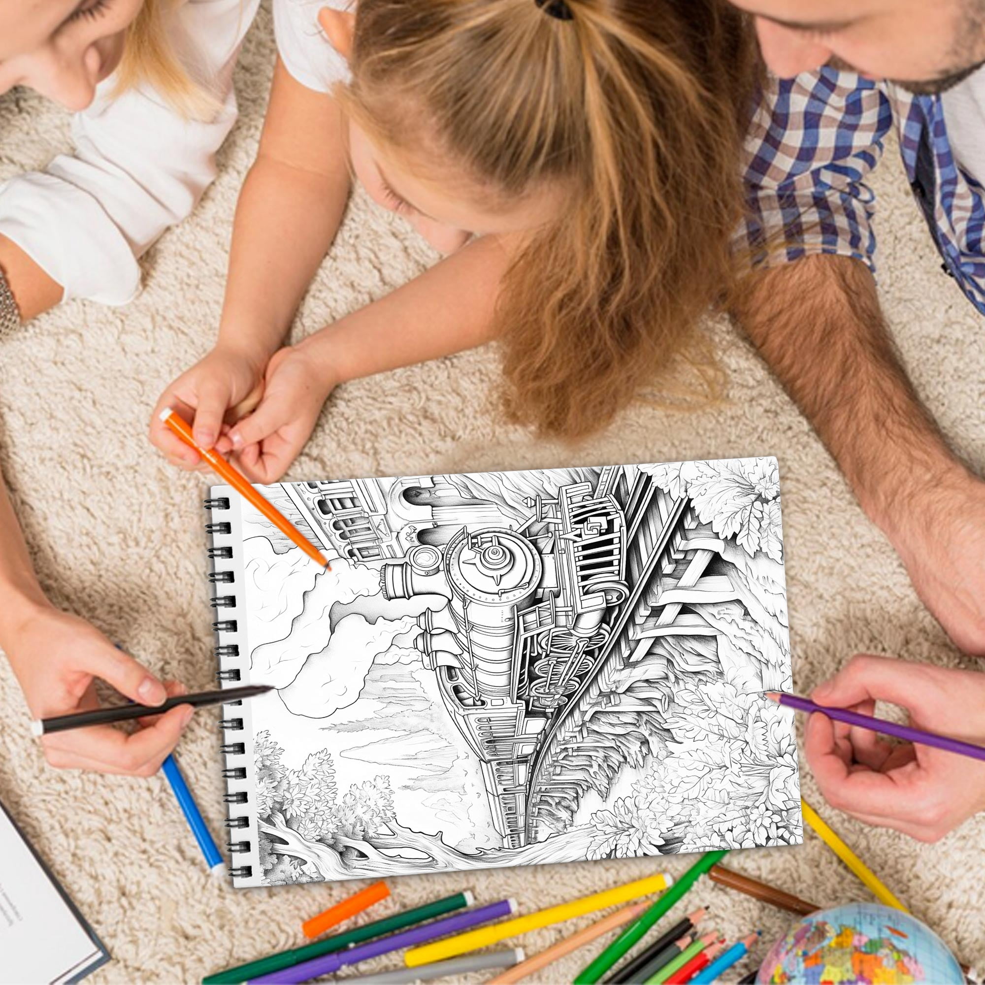 TPLHOUSE Country Churches Coloring Book Spiral Bound for Adult, Premium Cover