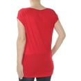 thumbnail image 2 of INC $40 Womens New 1151 Red Twist Front Short Sleeve Scoop Neck Top L B+B, 2 of 2