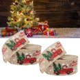 thumbnail image 3 of Gift Ribbon, Christmas Truck Pattern Strong  Holiday Ribbon Odorless Reusable  for Christmas Decoration Red,Hemp,Gray, 3 of 7
