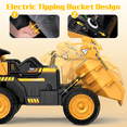 thumbnail image 4 of TOKTOO 12V Ride on Dump Truck, Kids Ride on Toys with Electric Dump Bed, Remote Control, Bluetooth, Yellow Ride on Cars, 4 of 7