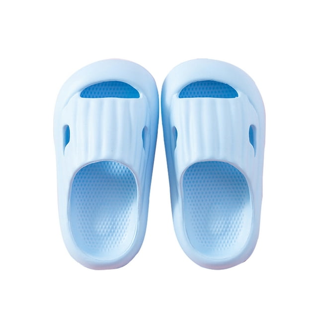 UKAP Kids Shower Slippers Backless Slide Sandals Flat Water Shoes Home Clogs Comfort Blue 10C