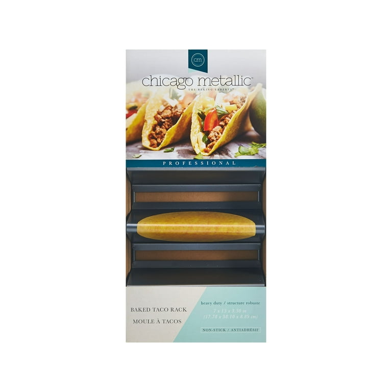 Chicago Metallic Professional 6 Shell Baked Taco Rack 15 inch by 7 inch Grey