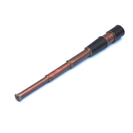 Admiral s Antique Copper Leather Spyglass Telescope 27  with Rosewood Box