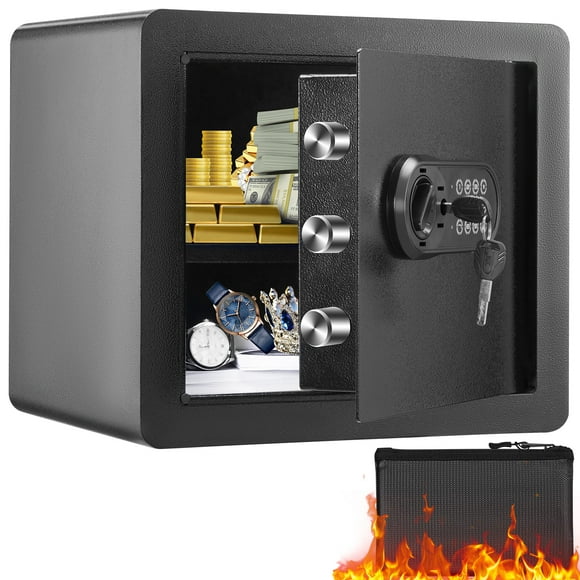 VEVOR Safe, 1.2 Cubic Feet Home Safe, Steel Security Safe with Digital Keypad and 2 Keys, Cabinet Safe with Fire-proof Bag, Protect Cash, Gold, Jewelry, Documents for Home, Hotel, 15.8x11.8x13.8 inch