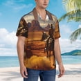 thumbnail image 2 of Lsque Western Desert Cowboy Cloud pattern Hawaiian Shirt for Men, Unisex Summer Beach Casual Short Sleeve Button Down Shirts-Large, 2 of 9