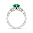 thumbnail image 2 of ANGARA Lab Grown 1.75 Ct Classic Round Emerald Side Stone Engagement Ring for Women in 14K White Gold (Size-8mm) | May Birthstone, Anniversary, Jewelry Gift for Women | Lab-Grown Emerald Ring, 2 of 9
