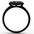 thumbnail image 3 of Luxe Jewelry Designs Women's Ion Plated Black Stainless Steel Ring with Amethyst Crystals - Size 5, 3 of 4