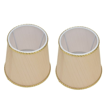 

Brrnoo 2PCS Small Lamp Shade Fabric Beige Golden Edge Lampshade for E14 Table Chandelier Wall Lamp Fabric Lampshade Simple Lampshade