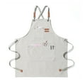 thumbnail image 2 of Delantal de lienzo TRABAJO ESPLEADO Delantales Desgaste delantales Cubiertas Cómodo Ropa de trabajo Cubierta Accesorio Accesorio Vestido de trabajo doméstico con bolsillos Beige seitruly HA011664-04, 2 of 7