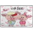 thumbnail image 4 of SKYSONIC Couple Cute Piglets Non-Slip Area Rug, Sweet Valentines Day Floor Carpet Comfort Floor Mats Decor for Indoor Front Porch,Living Room, Bedroom,Kitchen,72"x48", 4 of 5