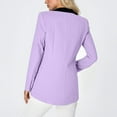 thumbnail image 5 of ZQUUVOU Blazers for Women Business Casual Long Sleeved Double Office Slim Suits Jackets with Pocket Buttoned Notch Collar Blazer Purple, 5 of 8