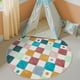 thumbnail image 3 of Alfombra redonda Jinchan de 152 cm, lavable para niños, antideslizante, 3 of 9