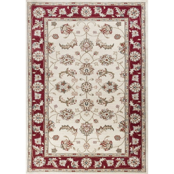 7' x 9' Polypropylene Ivory or Red Area Rug