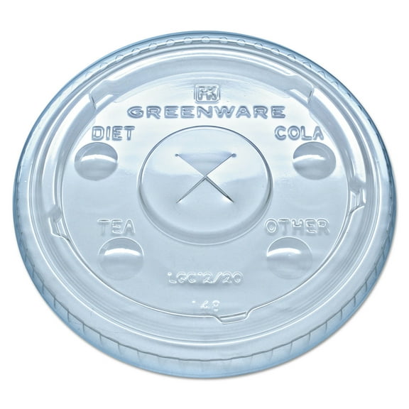 Fabri-Kal Greenware Flat Lids X-slot LGC12/20, 1000 Count