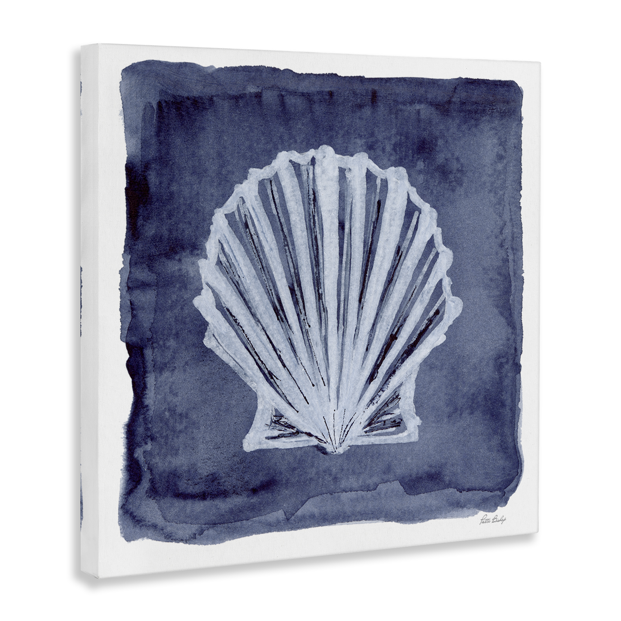 Stupell Industries Clam Shell Impression Animals Painting Wrapped Canvas Art Print Wall Art, 30 x 30