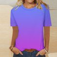 thumbnail image 5 of ZQGJB Tie Dye Print Shirts for Women Dressy Casual Summer Short Sleeve Crewneck Basic Workout T-Shirts Loose Oversized Comfy Pullover Tops Purple#02 XXXL, 5 of 5