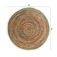 thumbnail image 4 of · REDEARTH · Jute Cotton Chindi Area Rug - 8' Round Rug, Handwoven, Non-Shedding, Soft & Durable – Multi Tones for Home Décor in Living Room, Dining Room, Bedroom, 4 of 7
