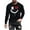 Black, variant on Fashionable Mens Printed Top with Long Sleeved Round Neck and Smiling Face Printed Top/Shirt