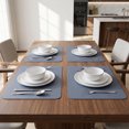 thumbnail image 3 of Unique Bargains 6 Pack Faux Leather Placemats for Kitchen Dining Table Decor Dark Gray 17"x12", 3 of 7
