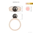 thumbnail image 5 of ANGARA Tahitian Cultured Pearl and Diamond Criss-Cross Ring in 14K Rose Gold for Women | June Birthstone, Birthday, Anniversary, Jewelry Gift for Women | Natural Pearl Ring, 5 of 9