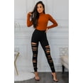 thumbnail image 5 of Code Shred Cut Out Destroyed Leggings, 5 of 8
