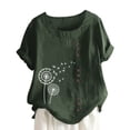 thumbnail image 2 of Azrian Plus Size Tops for Womens,Pullover Shirt Autumn Winter Women's Summer Casual Round Neck Short Sleeve Printed Loose Shirt Cheap on, 2 of 6