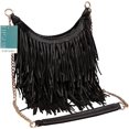thumbnail image 5 of YOUI-GIFTS Women's Fringed Faux Suede Leather Cross Body Bag Chain Shoulder Bag Tassel Handbag, 5 of 6