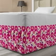 thumbnail image 1 of Floral Bed Skirt, Blooming Graphical Flowers and Leaves with Polka Dots, Elastic Bedskirt Dust Ruffle Wrap Around for Bedding Decor, 4 Sizes, Hot Pink Pale Orange, by Ambesonne, 1 of 2