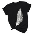 thumbnail image 4 of OKBOP Plus Size Tops for Women Sexy,Shirt Tees Funny Cute Short Sleeve Fall T Shirt Feather Print Shirt Gift Gift for Chiffon Blouses for Women Big Sister Shirt, 4 of 7