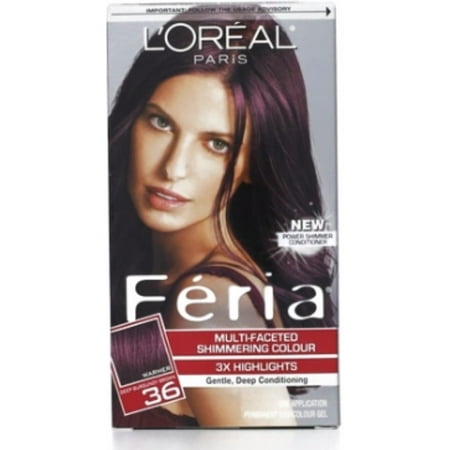 L Oreal Feria Multi Faceted Shimmering Colour Warmer 36 Deep Burgundy Brown 1 Ea Pack Of 3