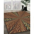 thumbnail image 3 of Ahgly Company Machine Washable Indoor Square Transitional Dark Gold Brown Area Rugs, 4' Square, 3 of 7