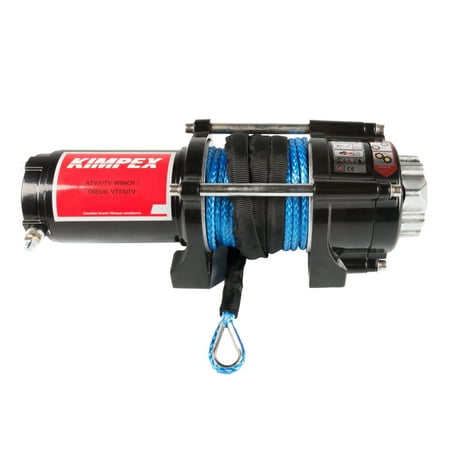 Kimpex Electric Winch 2500 lb Synthetic Cable Wire Rope 49' 12V ATV UTV Towing #458251